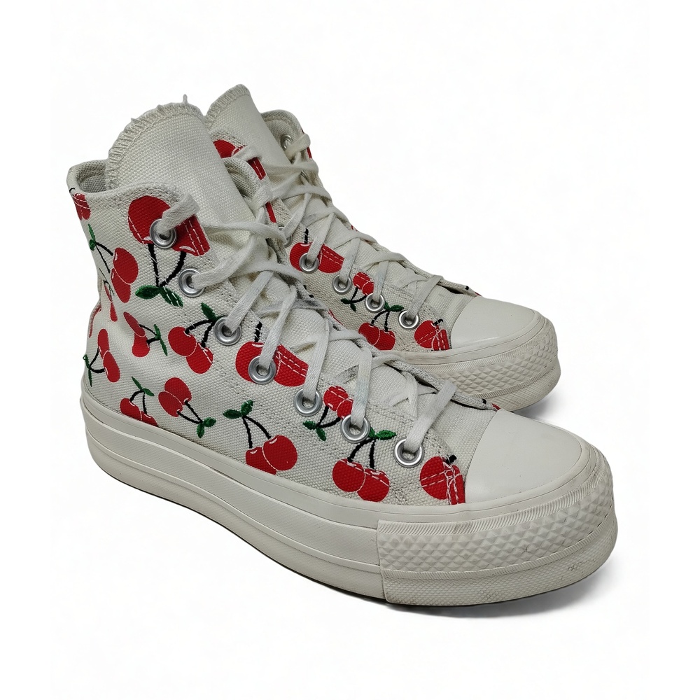 Converse Platform High Top Sneakers Size 6 Canvas Embroidered Grunge Streetwear